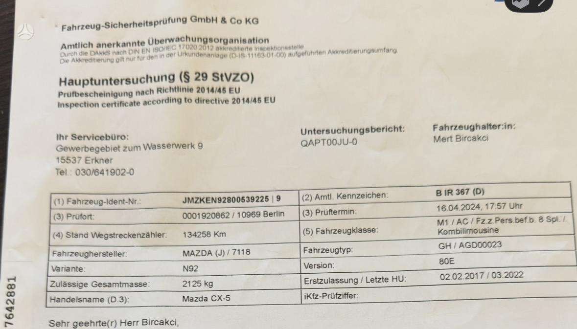 Mazda CX-5, 2.2 l., off-road / crossover