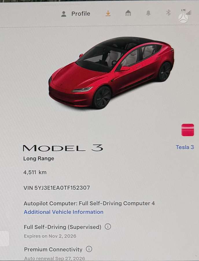 Tesla Model 3, 82 кВт·ч, Хэтчбек
