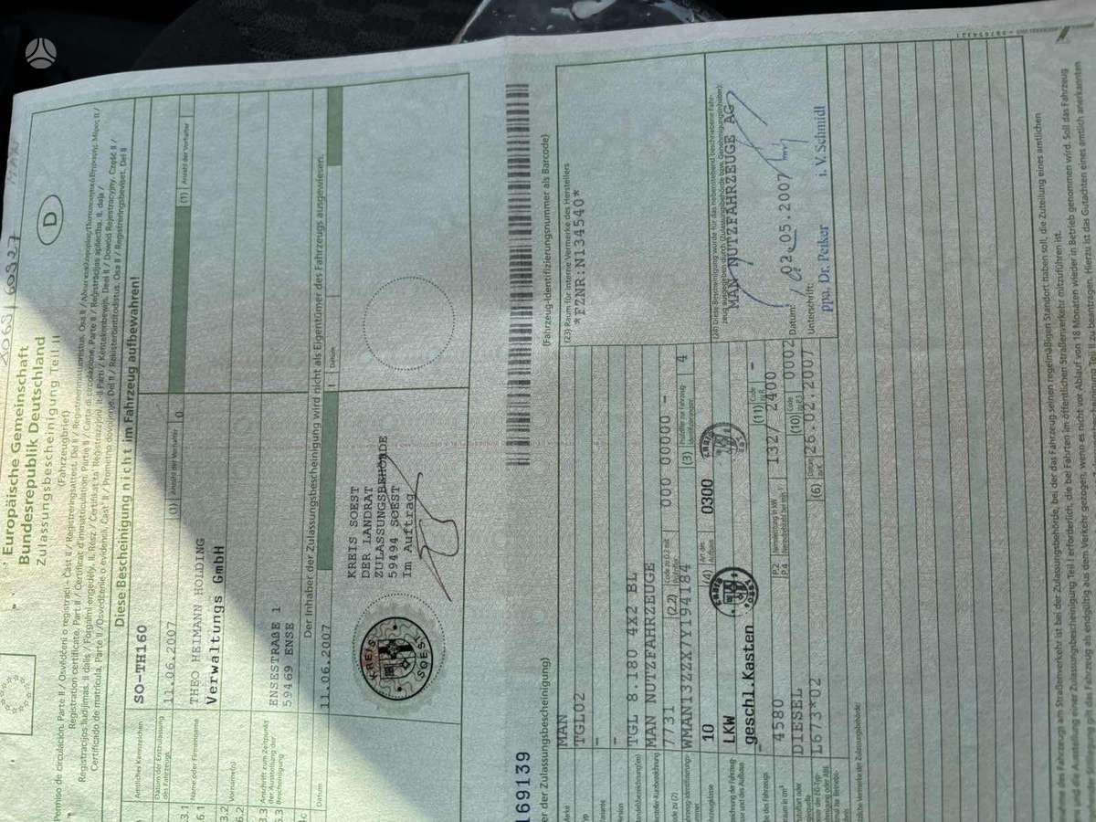 MAN 8.180, pašizgāzēji