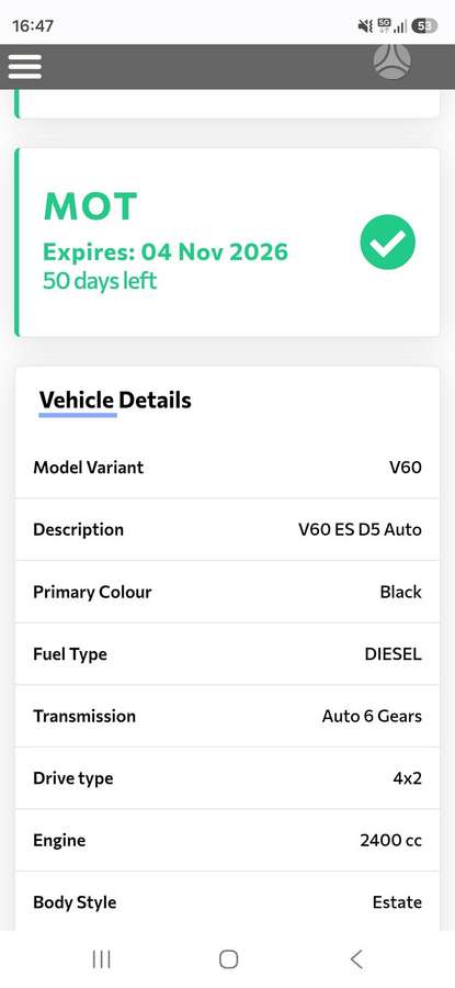 Volvo V60, 2.4 l., wagon