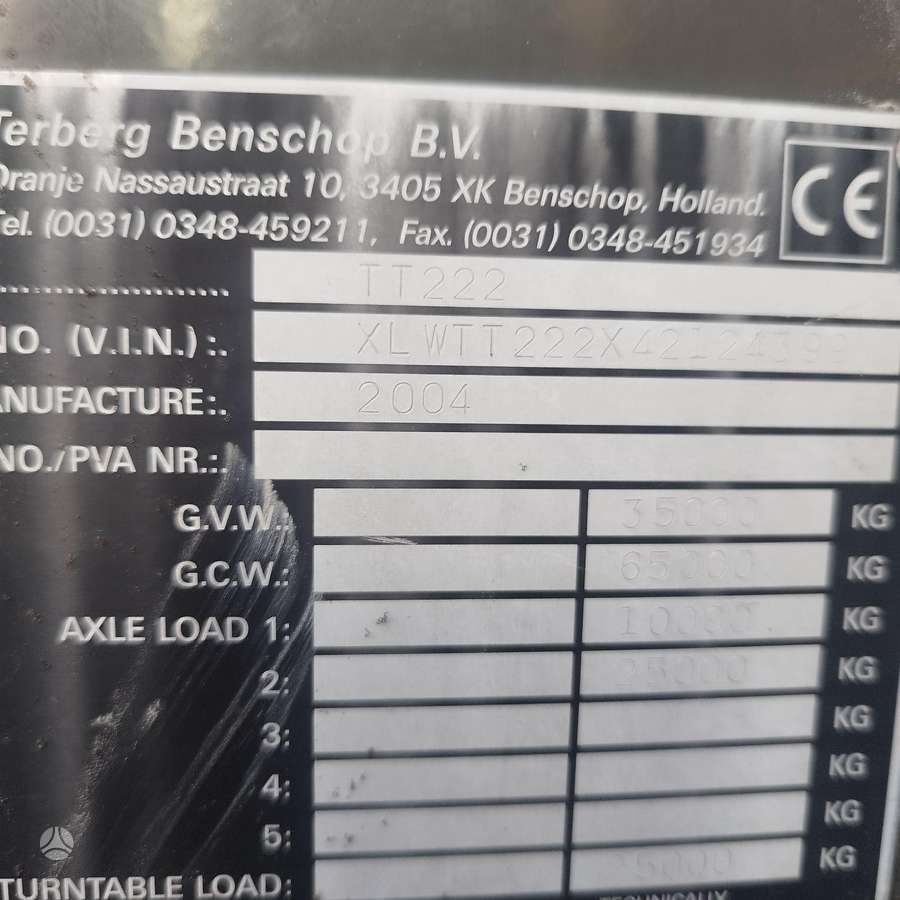 Terberg TT222, be miegamosios vietos
