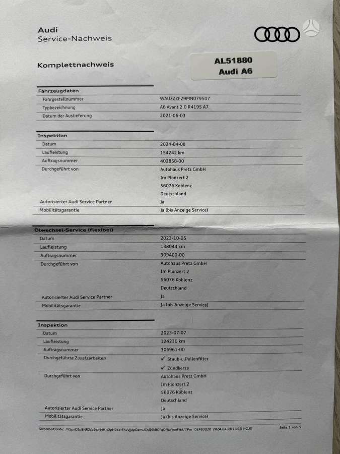 Audi A6, 2.0 l., Универсал
