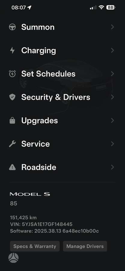 Tesla Model S, 85 кВт·ч, Седан