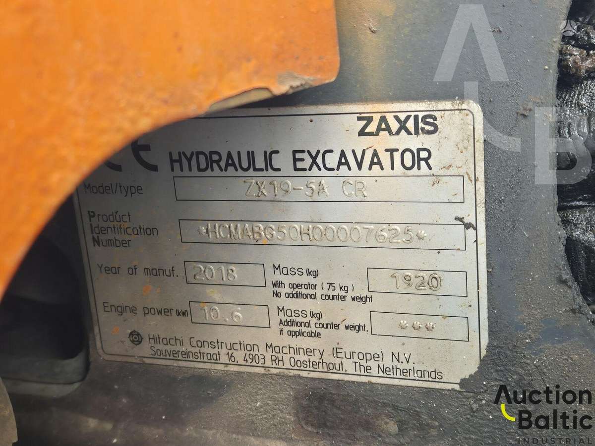 Hitachi ZX19-5A CR, mini excavator