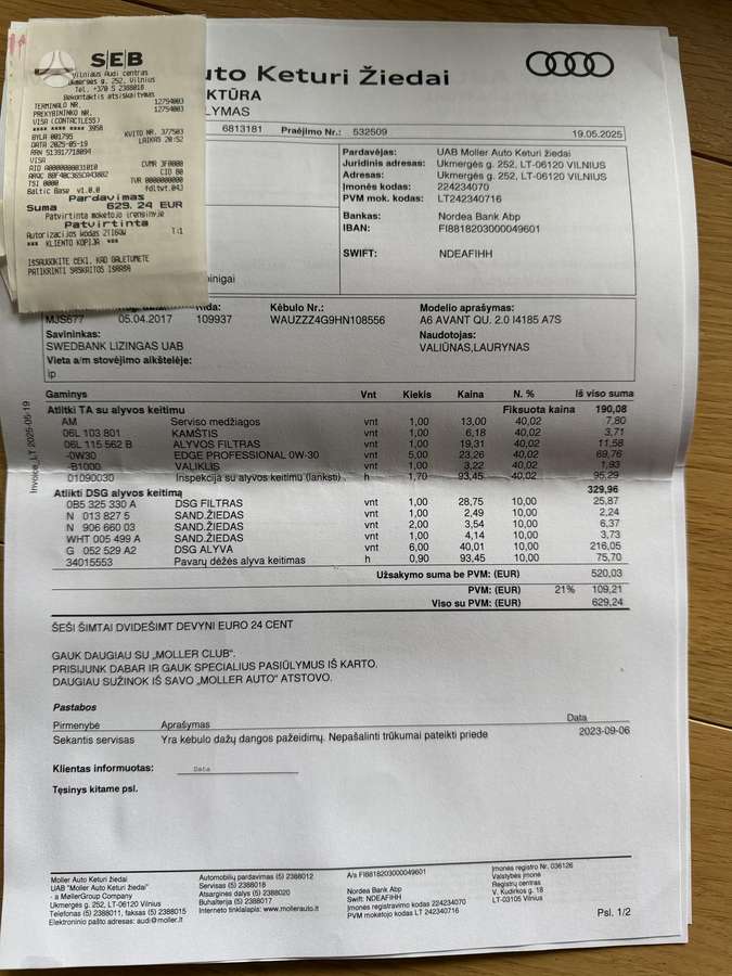 Audi A6, 2.0 l., universalas