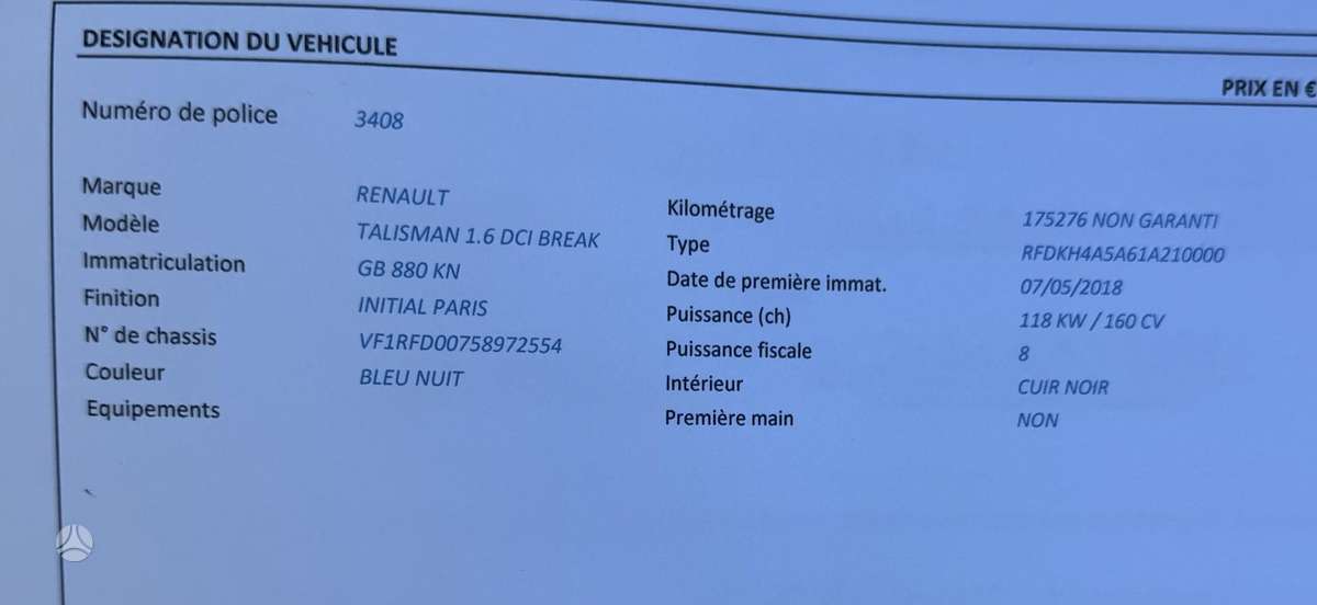 Renault Talisman, 1.6 l., Универсал