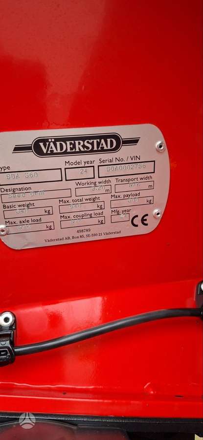 Vaderstad Carrier 820, žemės dirbimo / ruošimo technika
