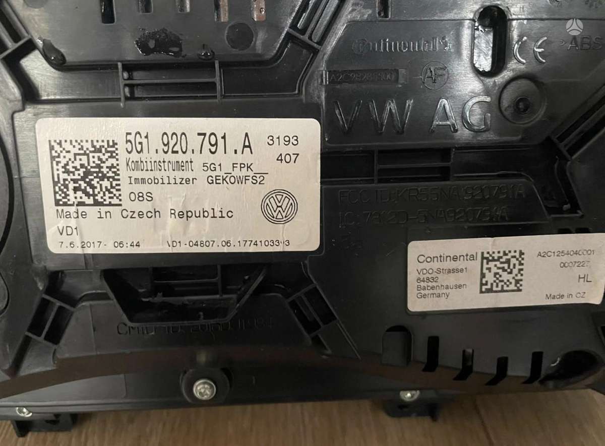 Volkswagen Golf, 5G1920791A, electrical system parts