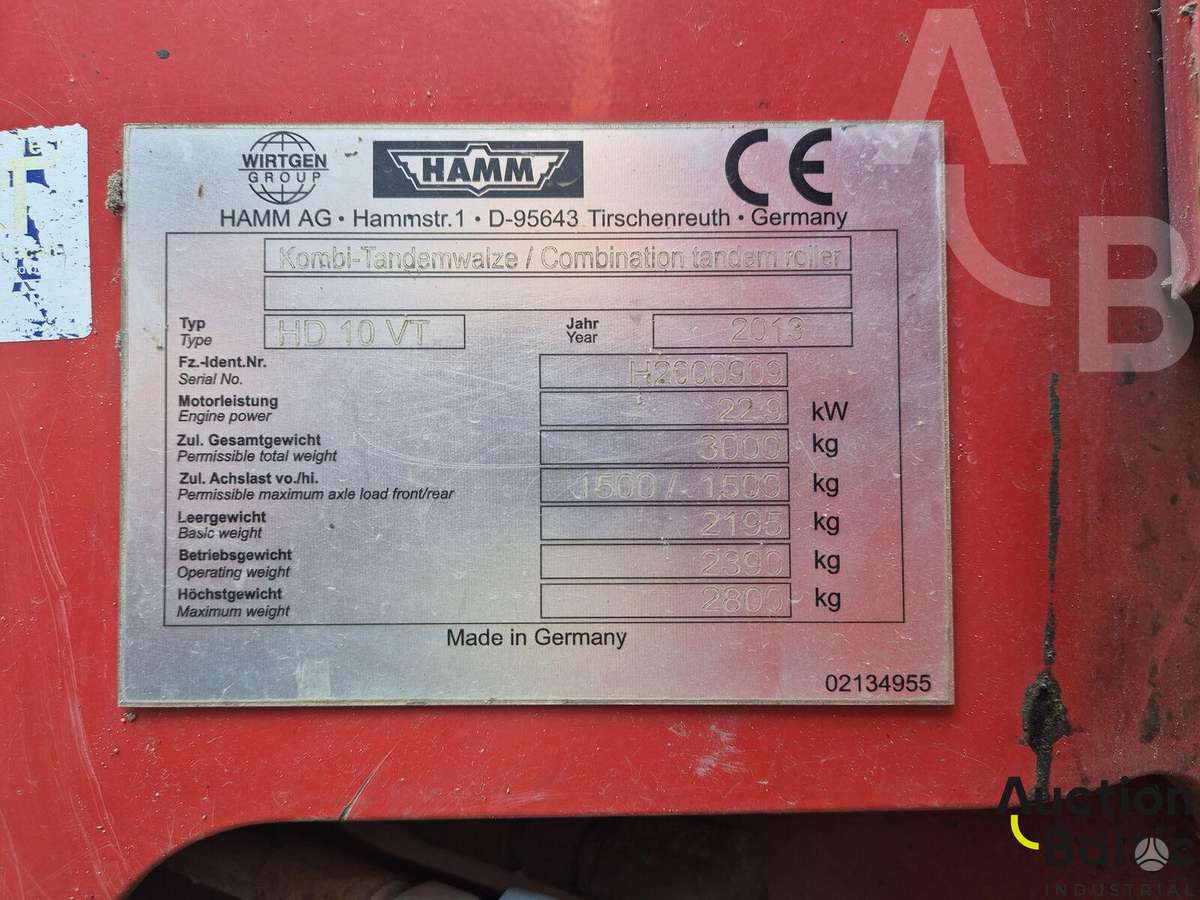 Hamm HD 10 VT, вибромашины
