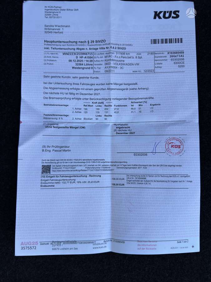 Volkswagen Passat, 2.0 l., Универсал