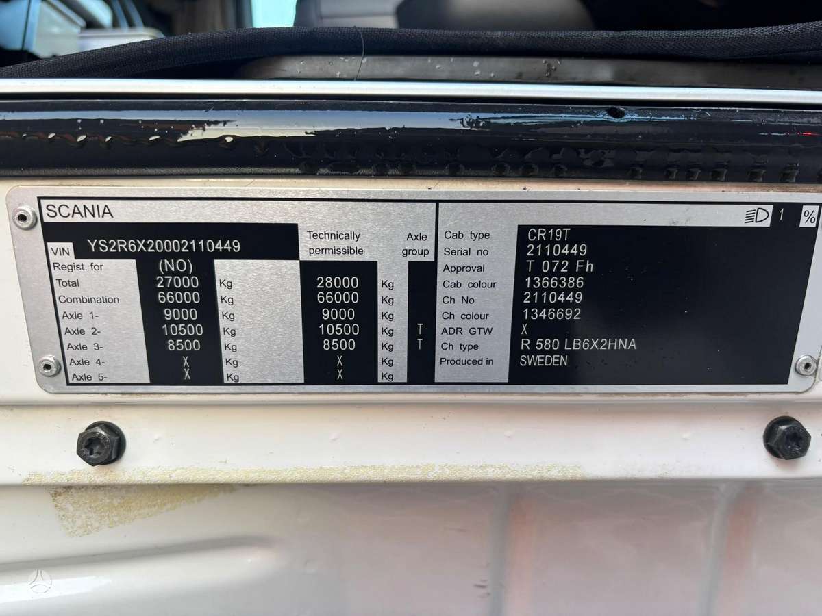 Scania R 580 6x2, шасси
