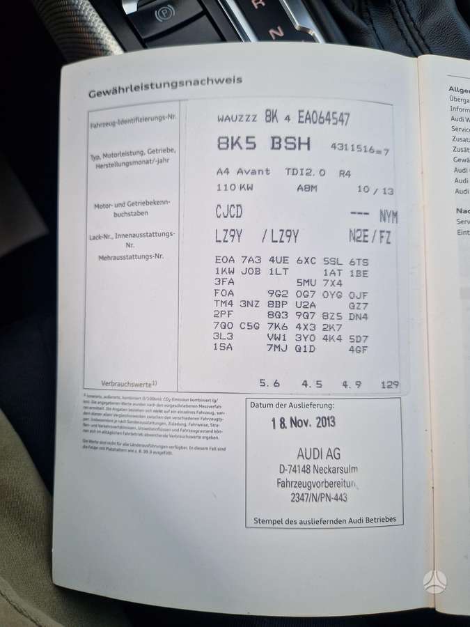 Audi A4, 2.0 l., universalas