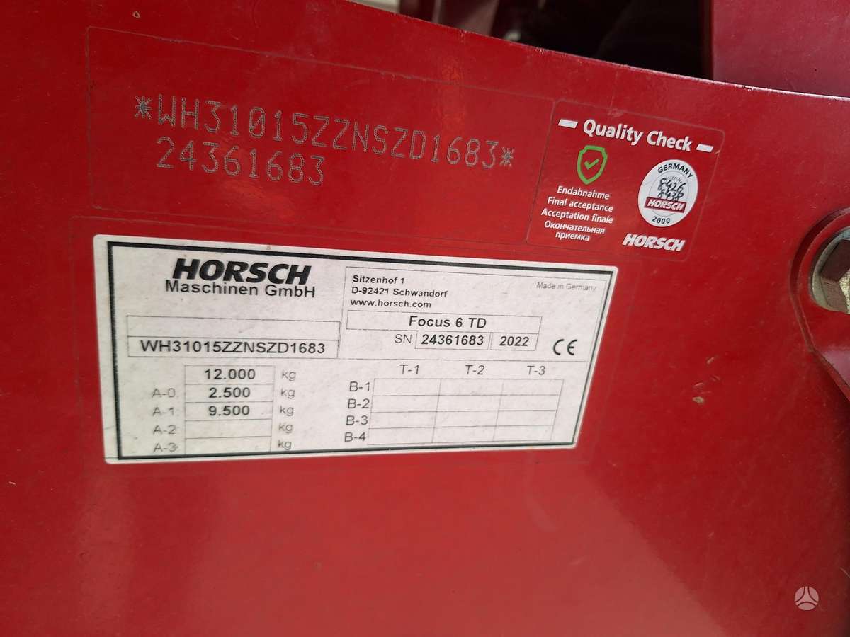 Horsch Focus 6 TD, seeders, planters