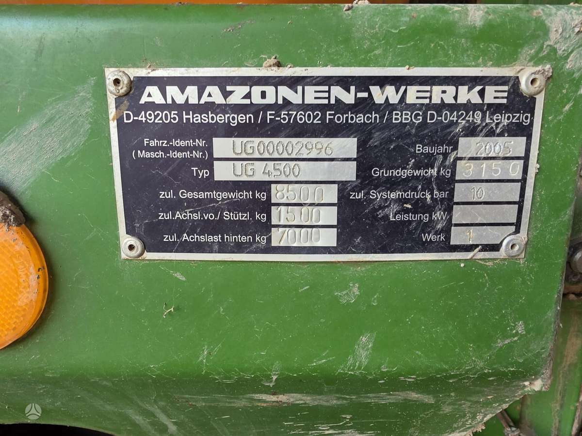 Amazone UG 4500 Nova, sprayers