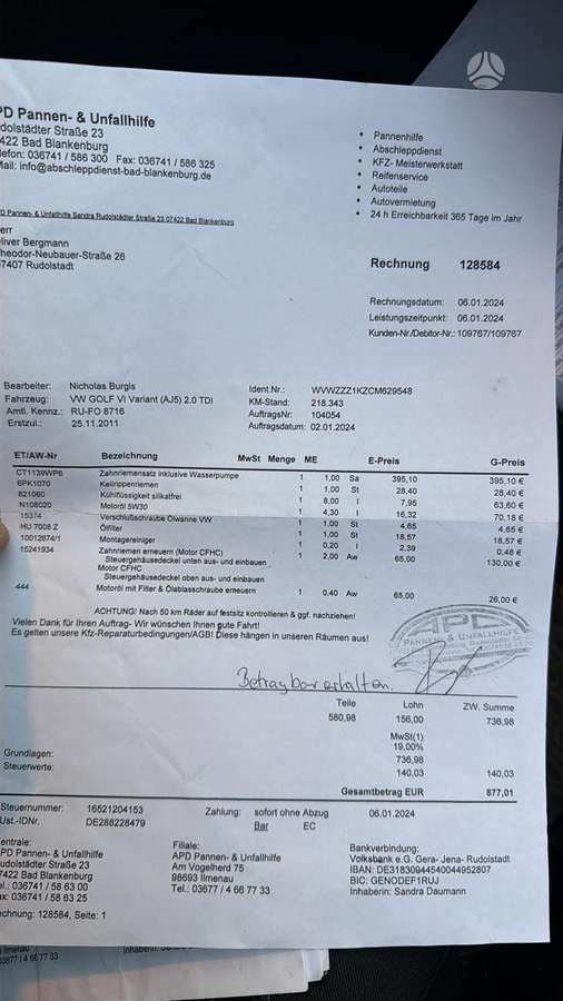 Volkswagen Golf, 2.0 l., Универсал