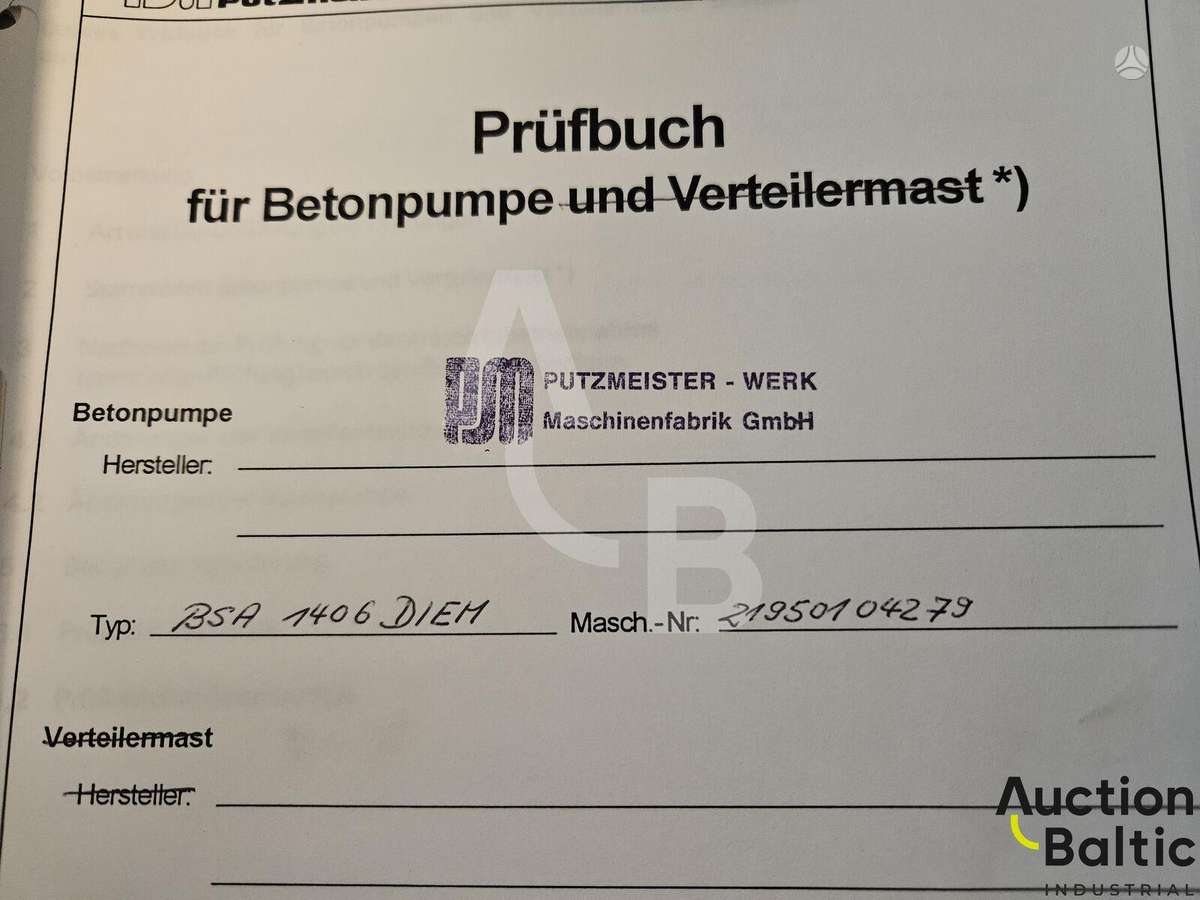 Putzmeister BSA 1406 DIEM, concrete pump