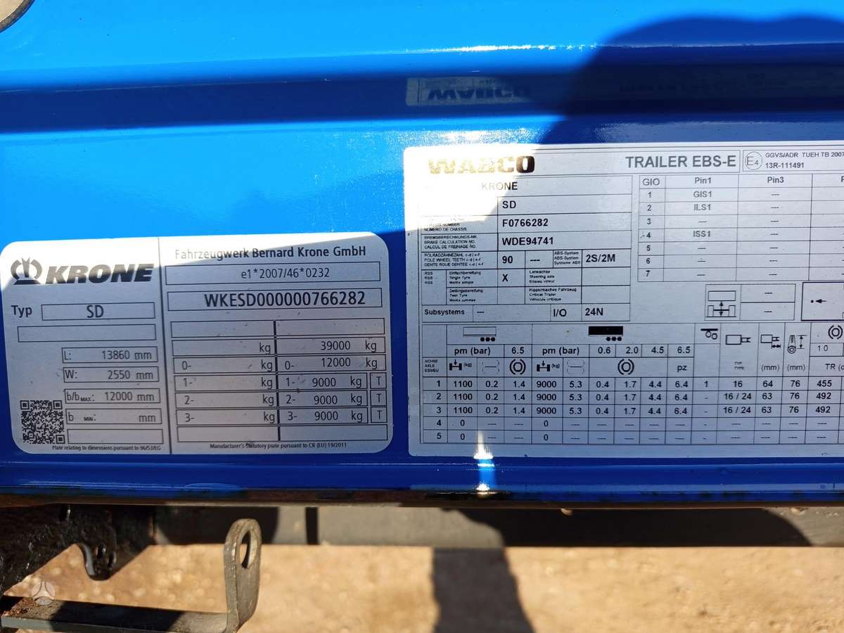 Krone SD, пологовые / тентовые