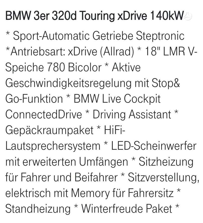 BMW 320, 2.0 l., wagon