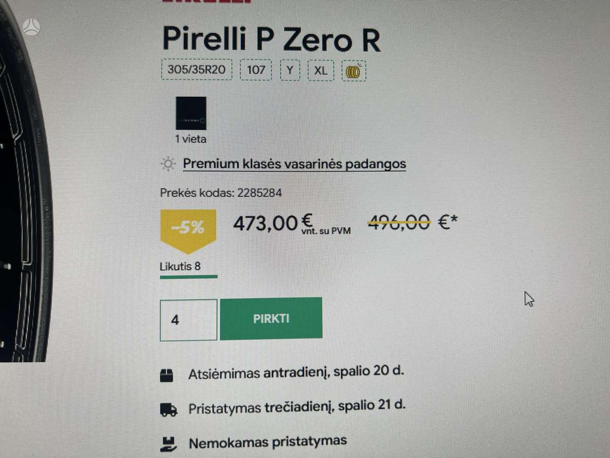 Pirelli P-Zero, summer 305/35 R20