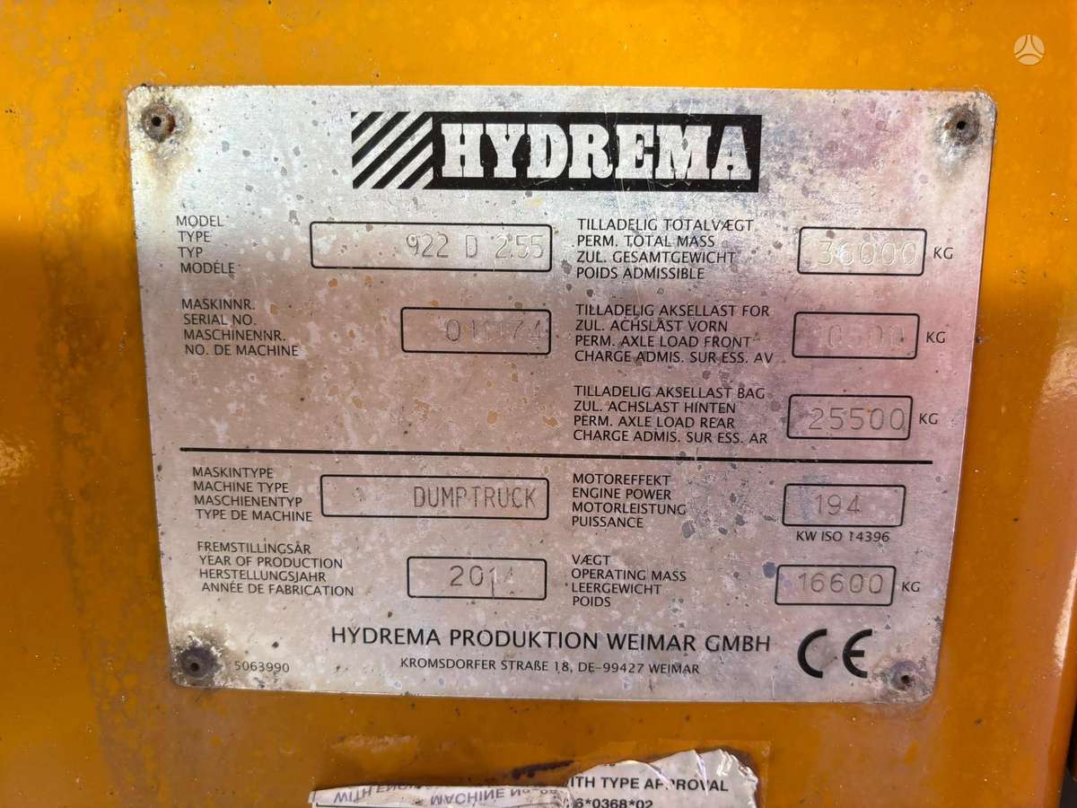 Hydrema 922 D 6x6, самосвалы