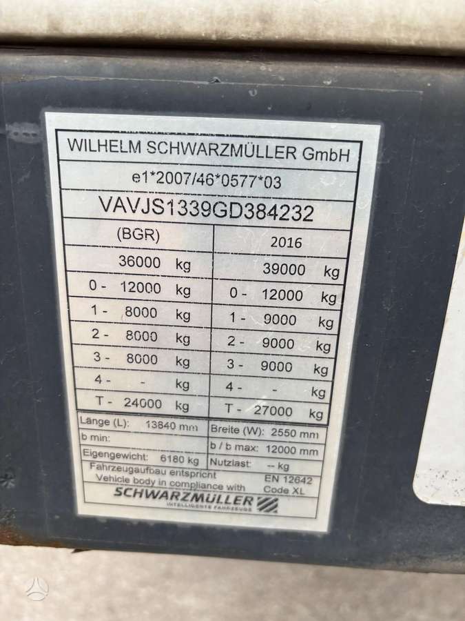 Schwarzmüller Mega, curtain / tarpaulin