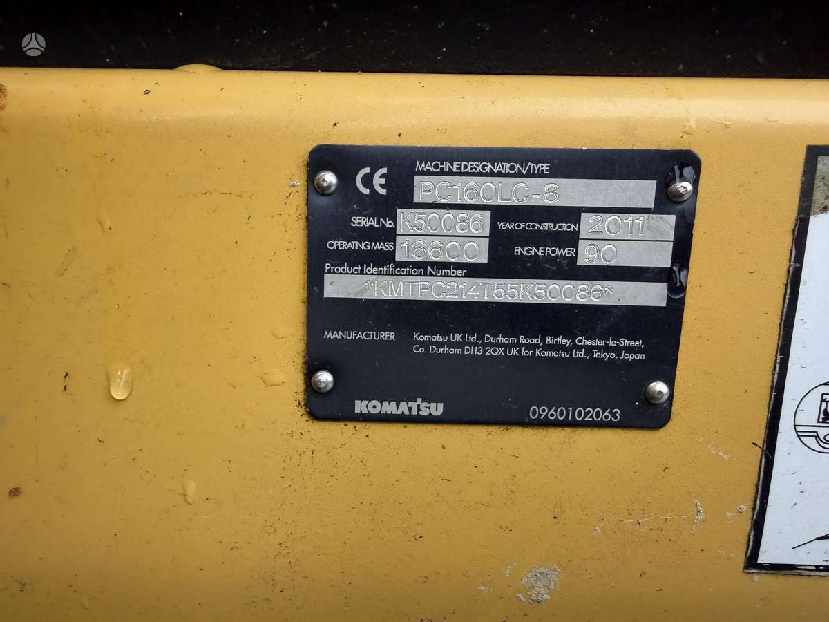 Komatsu PC160 LC8, ekskavatoriai