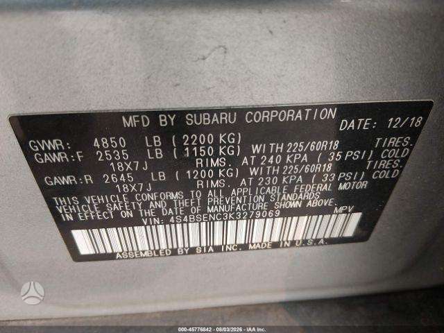 Subaru Outback, 3.6 l., wagon