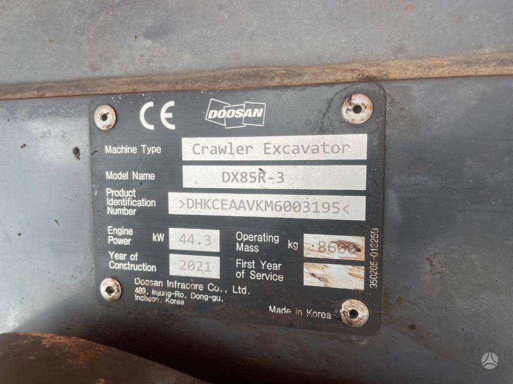 Doosan DX 85 R-3, экскаваторы