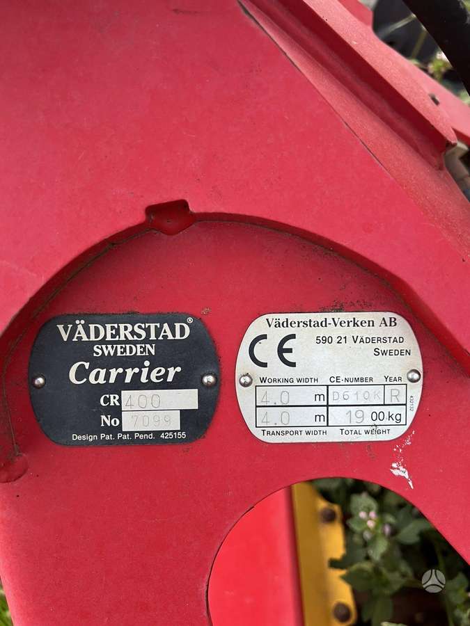 Vaderstad Carrier 400, kultivatoriai,akėčios