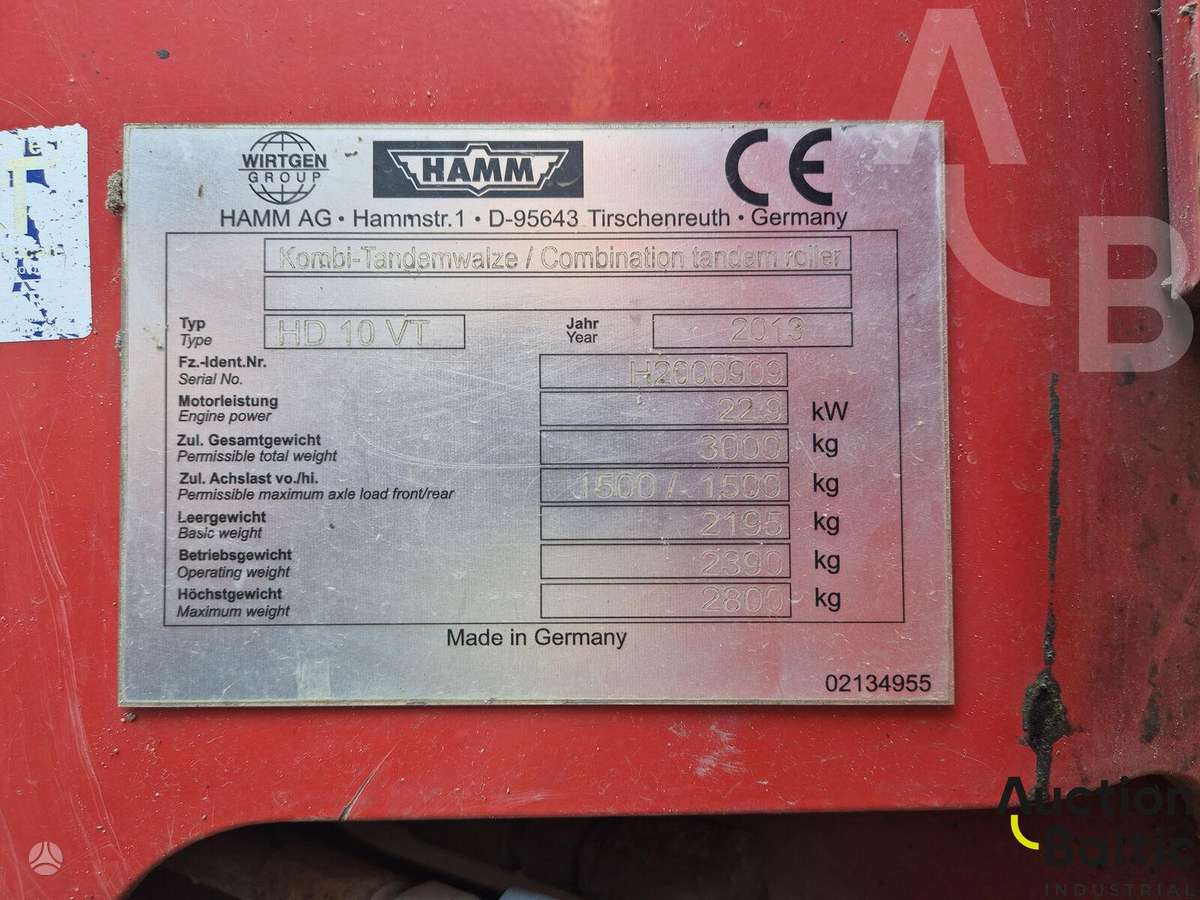 Hamm HD 10 VT, vibro technika