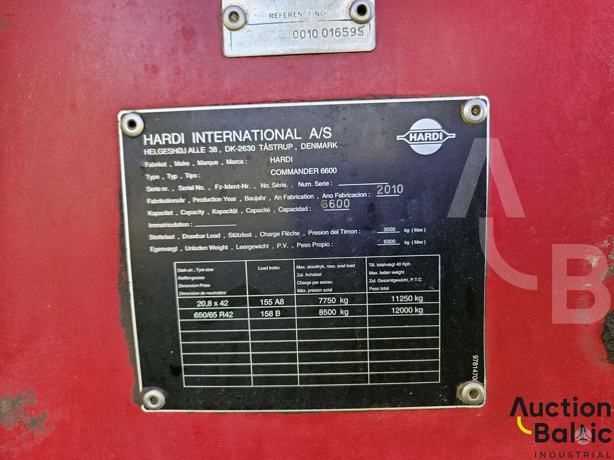 Hardi Commander 6600, разбрызгиватели