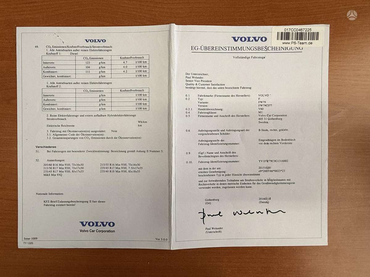 Volvo V60, 2.0 l., Универсал