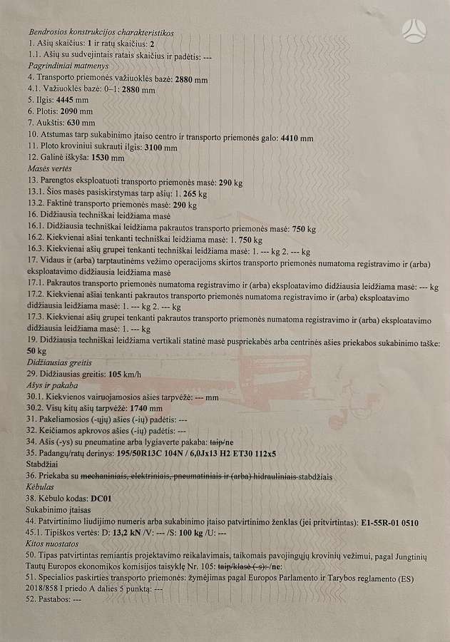 Tauras TAURAS B 700S, platformos