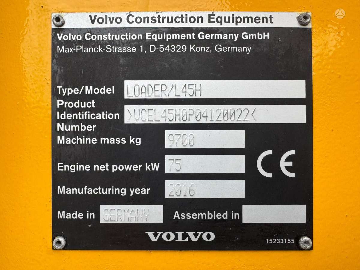 Volvo L45H, frontaliniai krautuvai