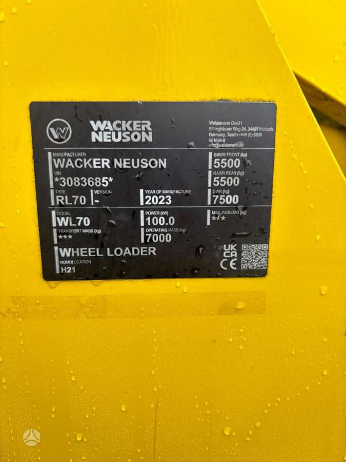 Wacker WL70, фронтальные погрузчики