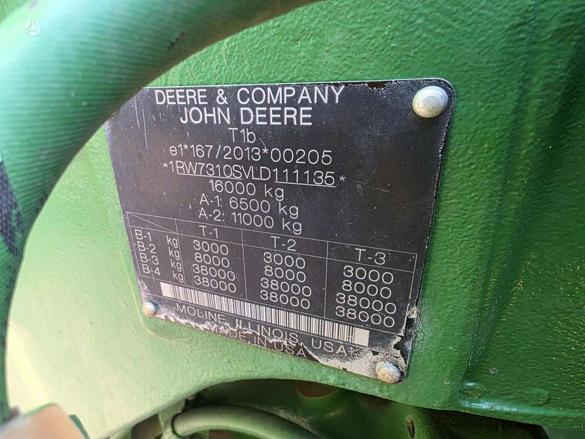 John Deere 7R310, traktoriai
