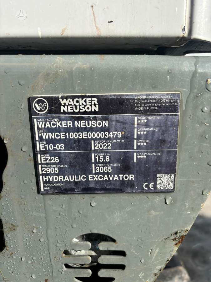 Wacker EZ26, ekskavatoriai