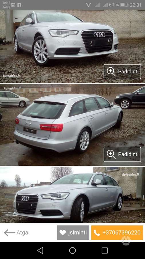 Audi A6 allroad dalimis. Variklio kodas cla