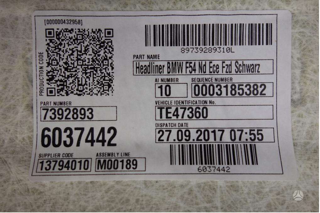 Mini Clubman, 7351535, обивка крыши