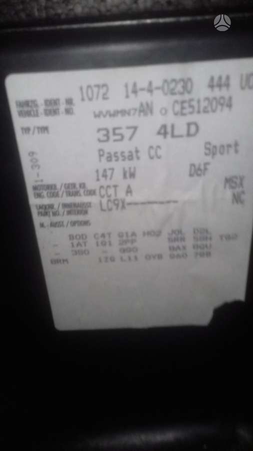 Volkswagen Passat CC for parts
