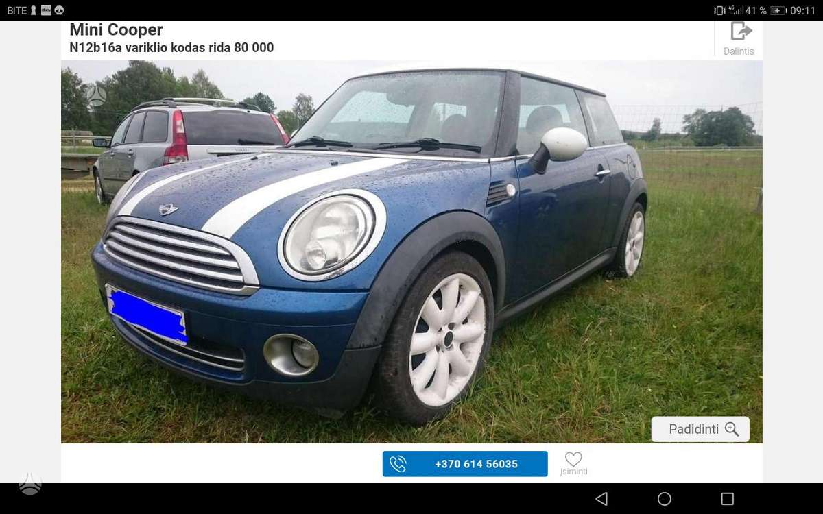 Mini Cooper Variklis dalimis