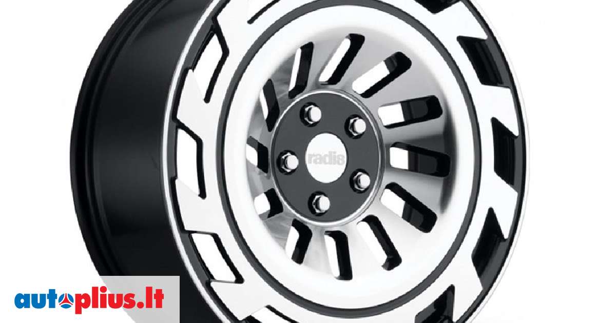 Euro Black R20 RADI8 R8T12 Gloss Black Machined Fa, lengvojo lydinio, R20 | A29898710