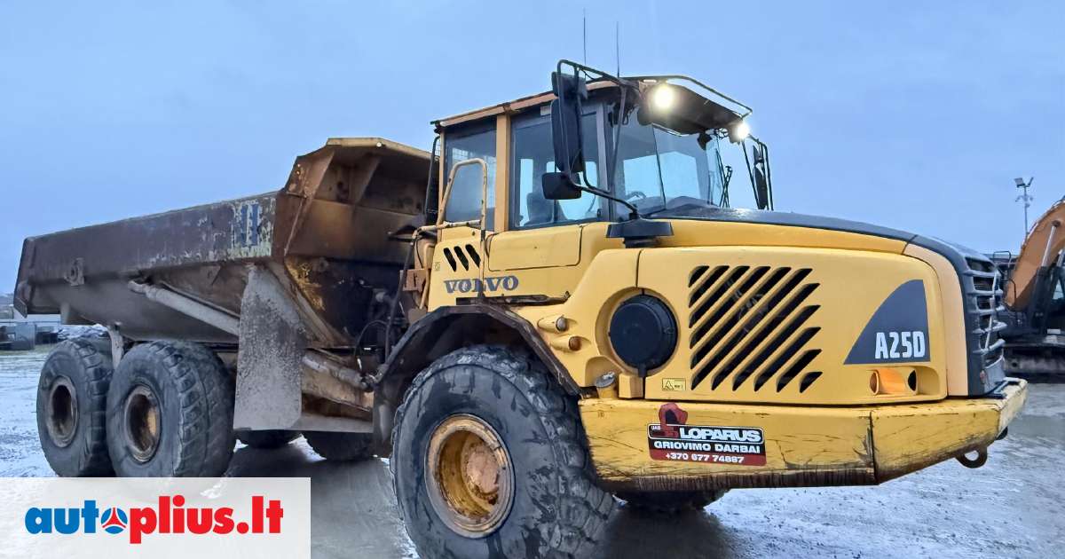 Volvo A25D, dumpers / tippers 2002 m., | A32806548
